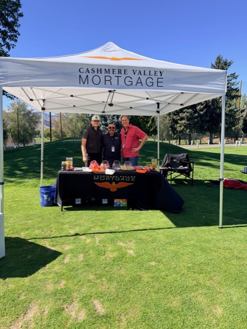 Sponsor tent on the course at the Fall Golf Tournament